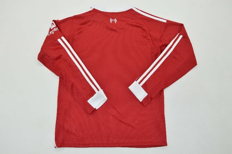 Kids Liverpool 25/26 Home Long Sleeve Soccer Jersey And Shorts