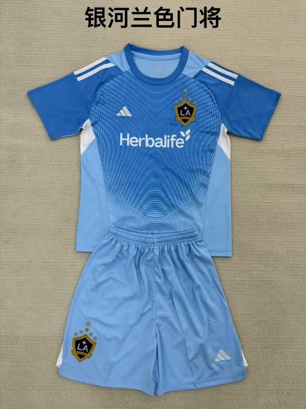 Kids Los Angeles Galaxy 2025 Goalkeeper Black Soccer Jersey And Shorts