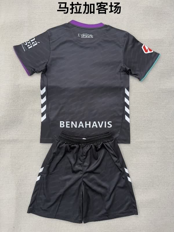 Kids Malaga 25/26 Away Soccer Jersey And Shorts