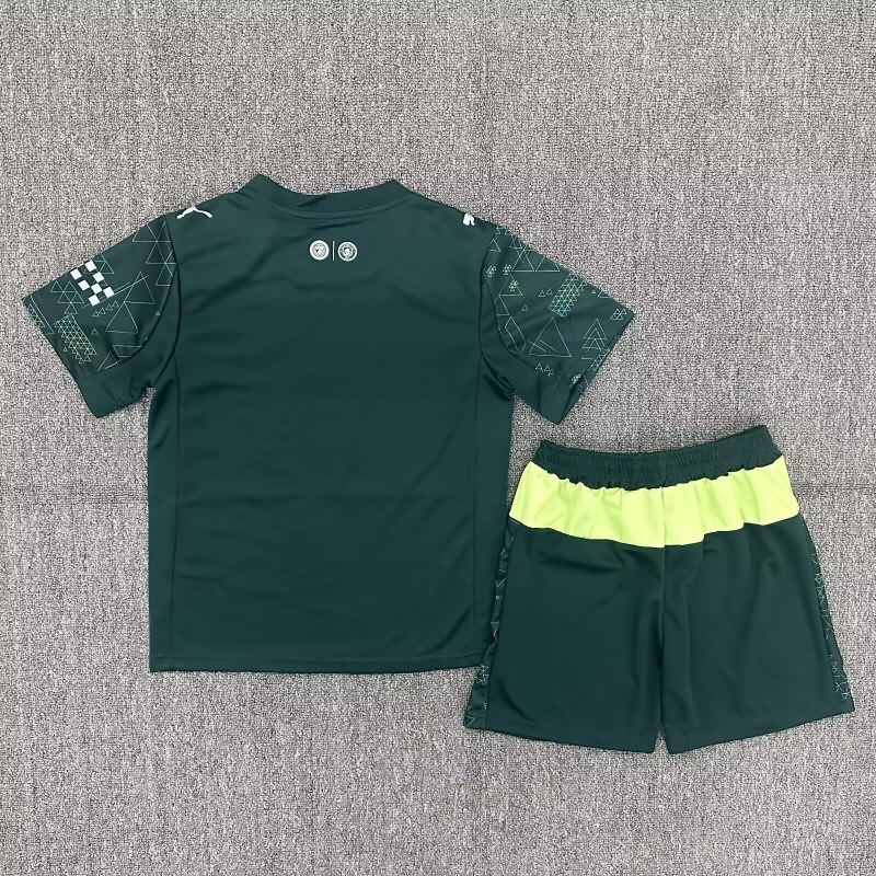 Kids Manchester City 25/26 Fourth Soccer Jersey And Shorts