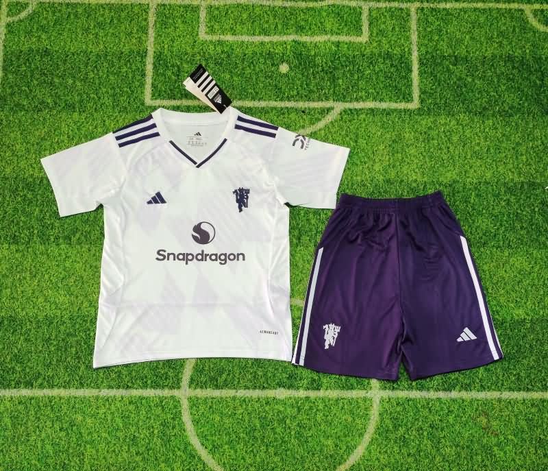Kids Manchester United 25/26 Away Soccer Jersey And Shorts