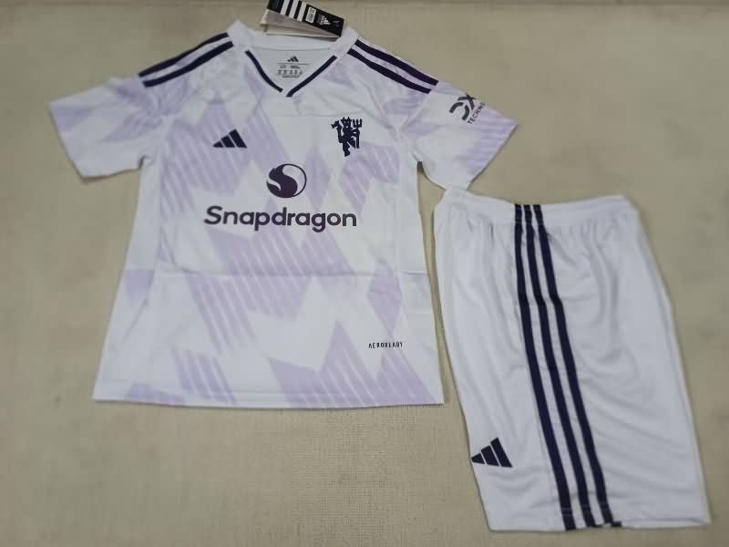 Kids Manchester United 25/26 Away Soccer Jersey And Shorts Leaked