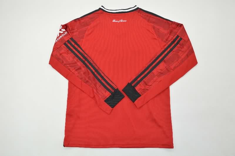 Kids Manchester United 25/26 Home Long Sleeve Soccer Jersey And Shorts