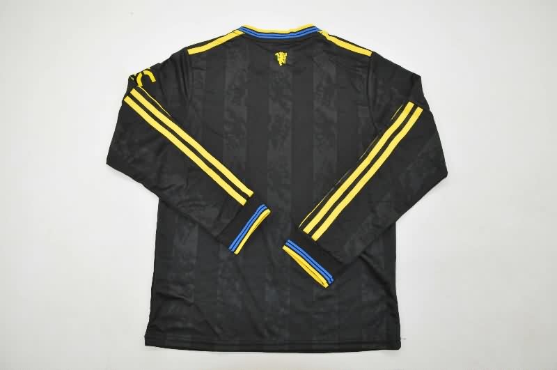 Kids Manchester United 25/26 Third Long Sleeve Soccer Jersey And Shorts