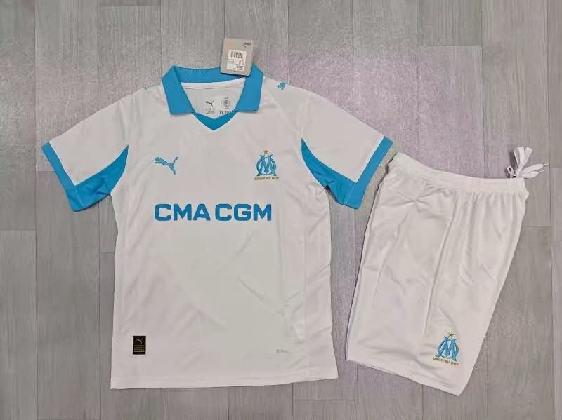 Kids Marseilles 25/26 Home Soccer Jersey And Shorts