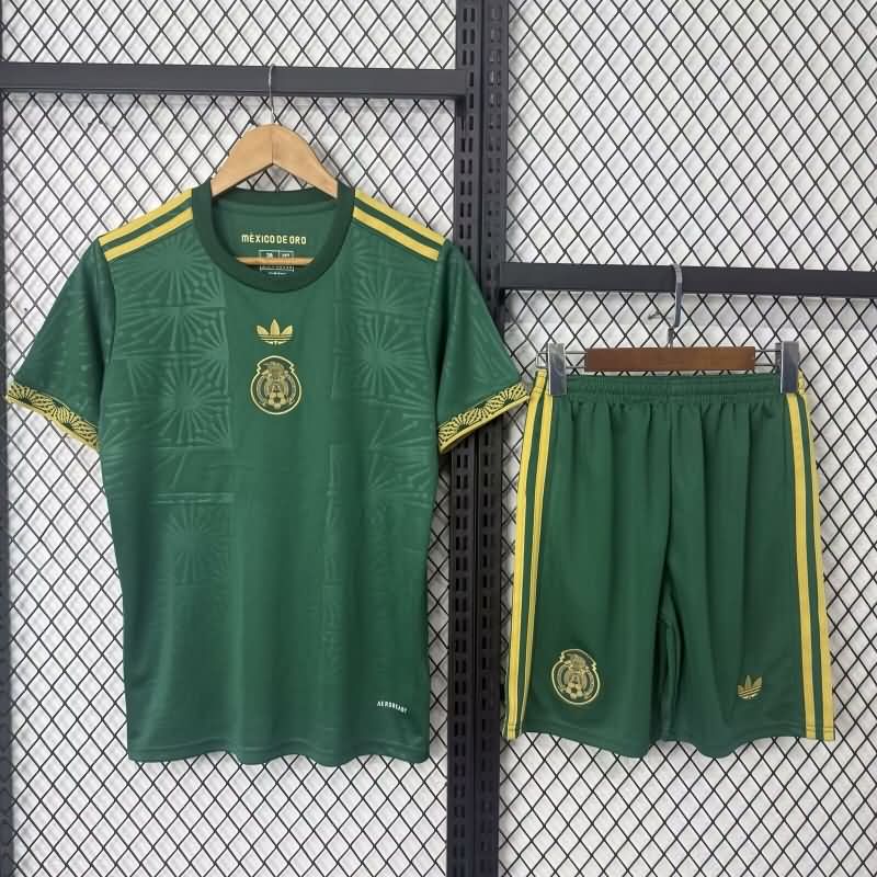Kids Mexico 2025 Gold Cup Green Soccer Jersey And Shorts
