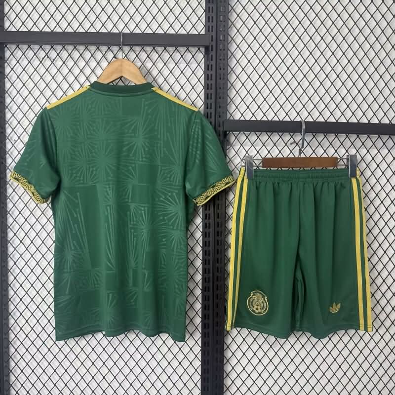 Kids Mexico 2025 Gold Cup Green Soccer Jersey And Shorts