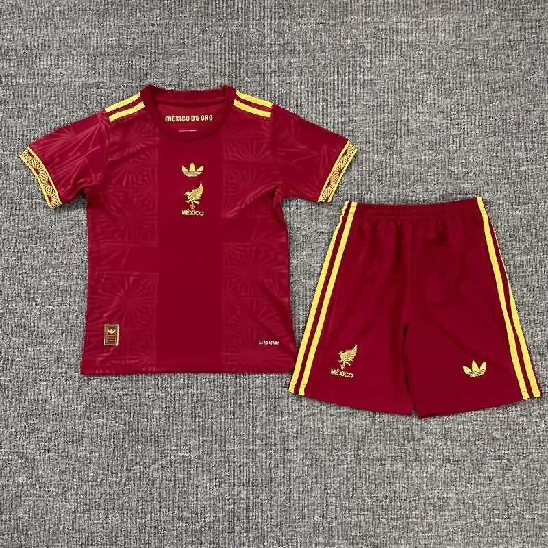 Kids Mexico 2025 Red Soccer Jersey And Shorts