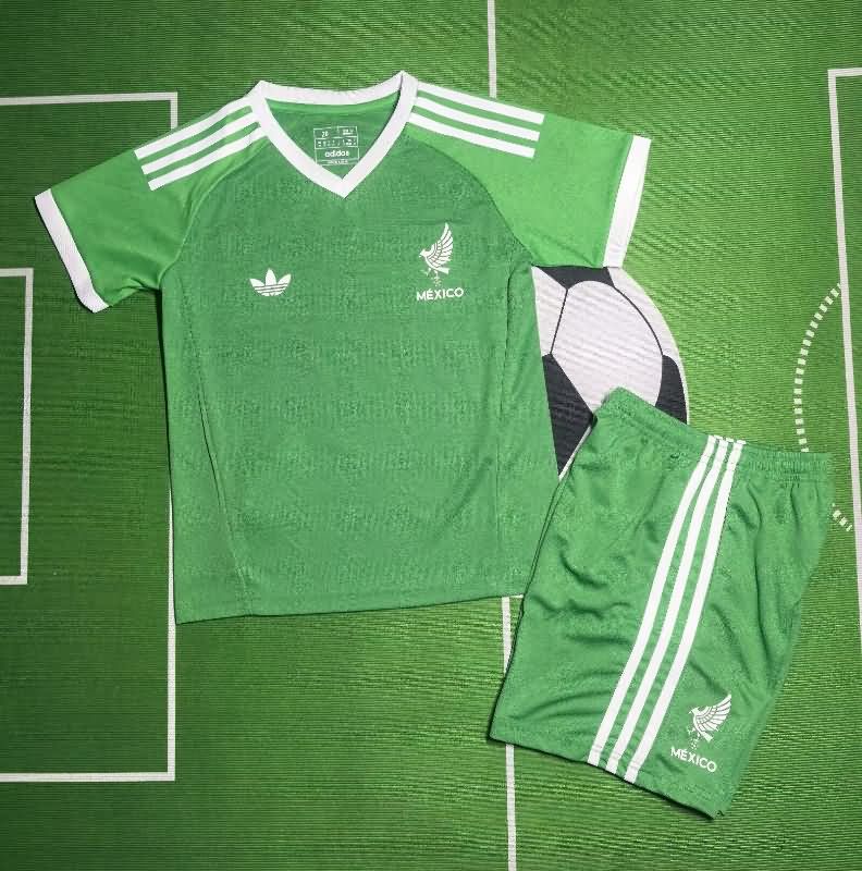 Kids Mexico 2025 Training Soccer Jersey And Shorts 02
