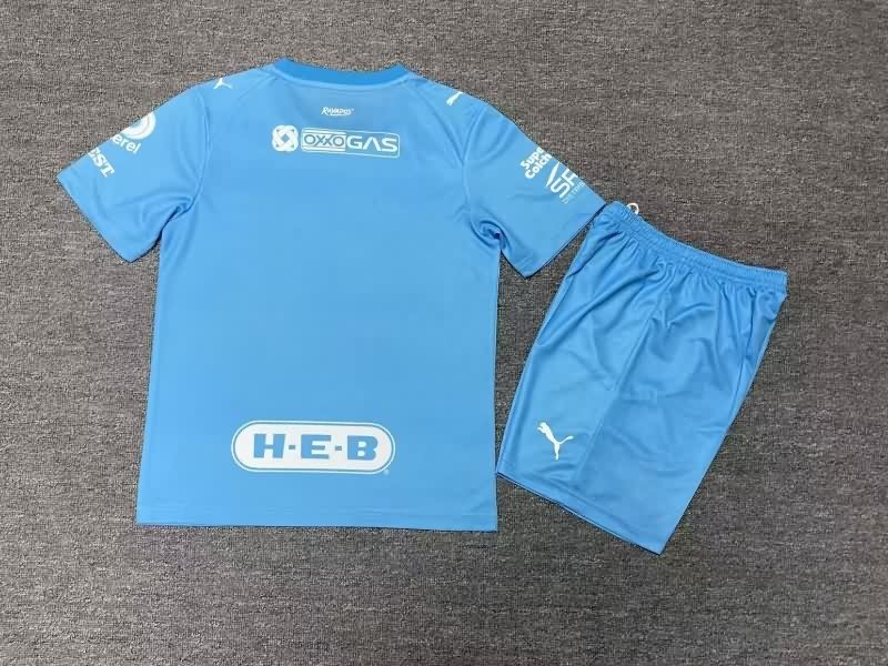 Kids Monterrey 25/26 Goalkeeper Blue Soccer Jersey And Shorts