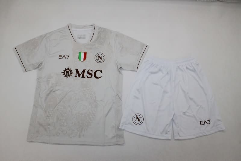 Kids Napoli 25/26 Away Soccer Jersey And Shorts