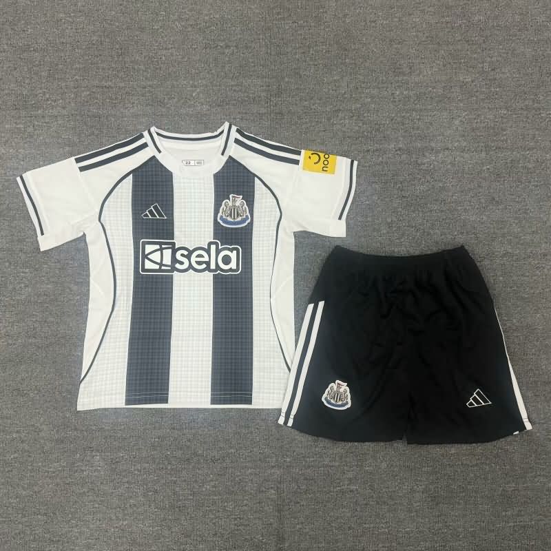 Kids Newcastle United 24/25 Home Soccer Jersey And Shorts Leaked