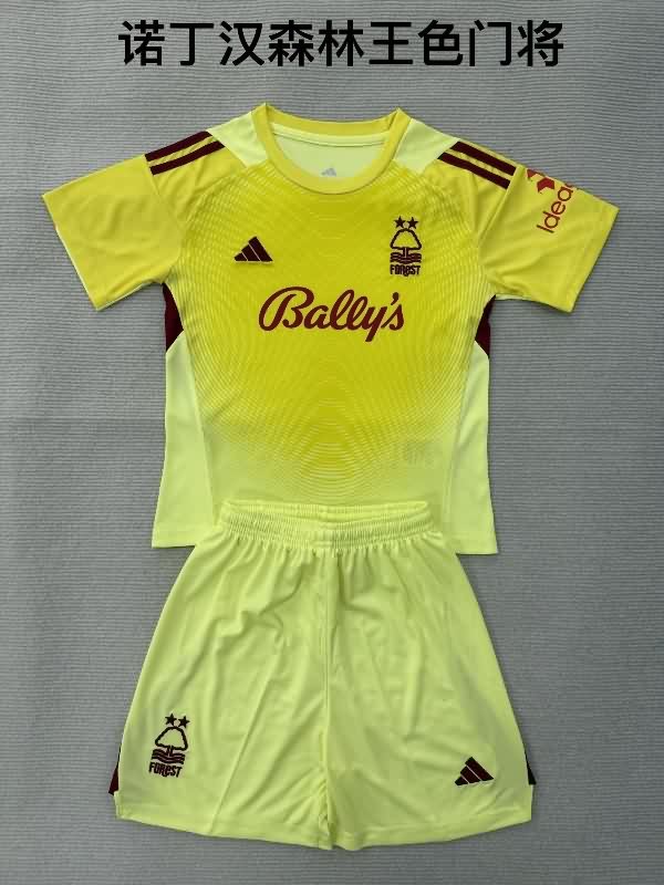 Kids Nottingham Forest 25/26 Goalkeeper Yellow Soccer Jersey And Shorts Kids Nottingham Forest 25/26 Goalkeeper Yellow Soccer Jersey And Shorts