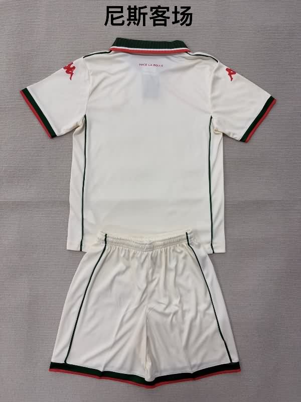 Kids OGC Nice 25/26 Away Soccer Jersey And Shorts