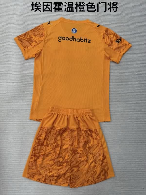 Kids PSV Eindhoven 25/26 Goalkeeper Orange Soccer Jersey And Shorts