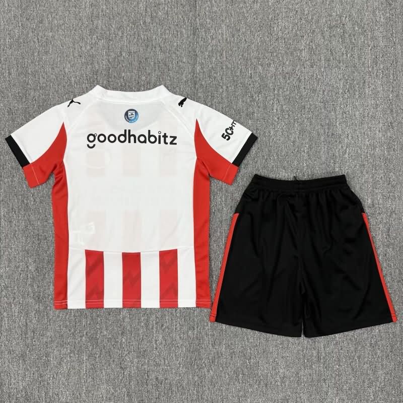 Kids PSV Eindhoven 25/26 Home Soccer Jersey And Shorts