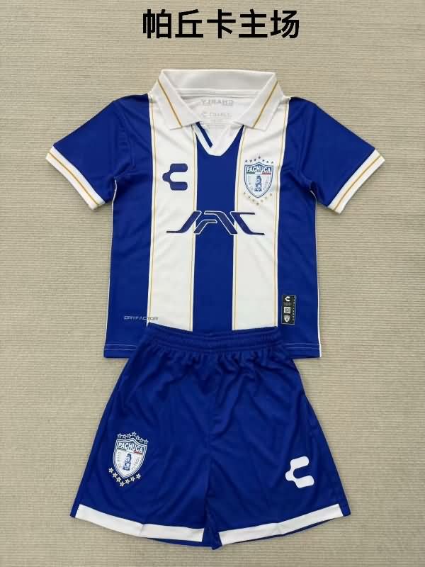 Kids Pachuca 25/26 Home Soccer Jersey And Shorts