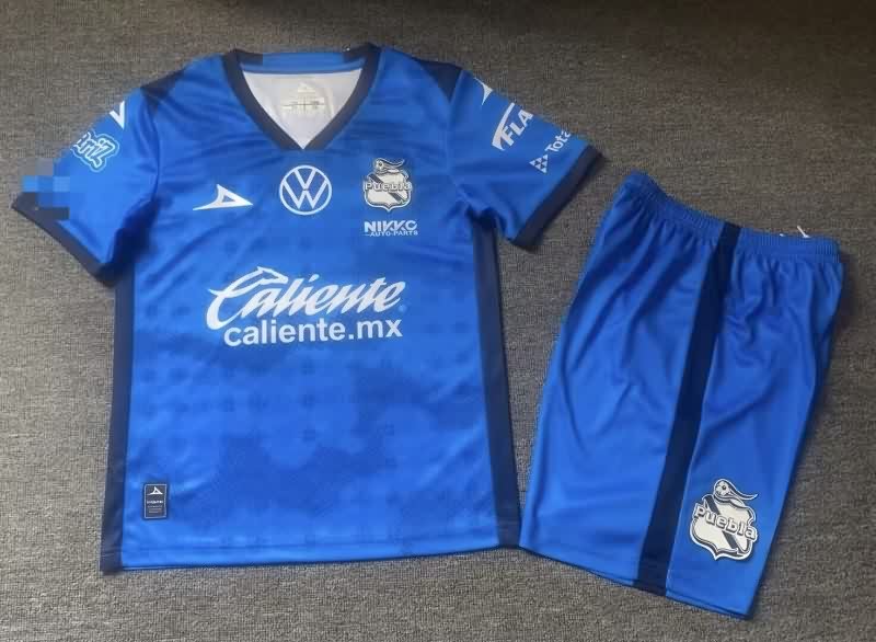 Kids Puebla 25/26 Goalkeeper Dark Blue Soccer Jersey And Shorts Kids Puebla 25/26 Goalkeeper Dark Blue Soccer Jersey And Shorts