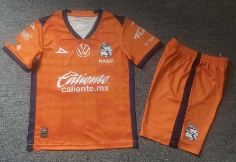 Kids Puebla 25/26 Goalkeeper Orange Soccer Jersey And Shorts Kids Puebla 25/26 Goalkeeper Orange Soccer Jersey And Shorts