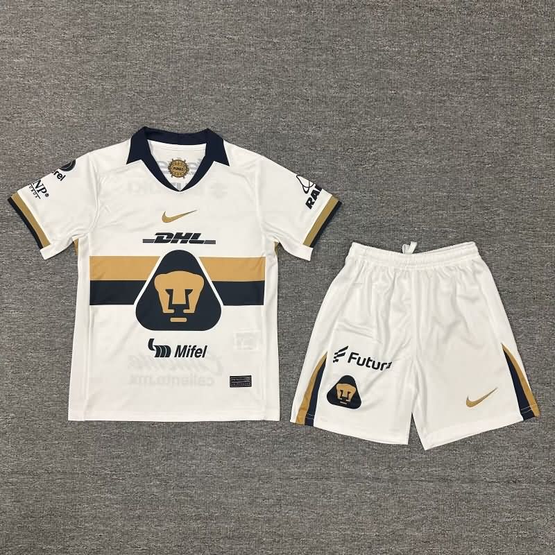 Kids Pumas UNAM 25/26 Home Soccer Jersey And Shorts