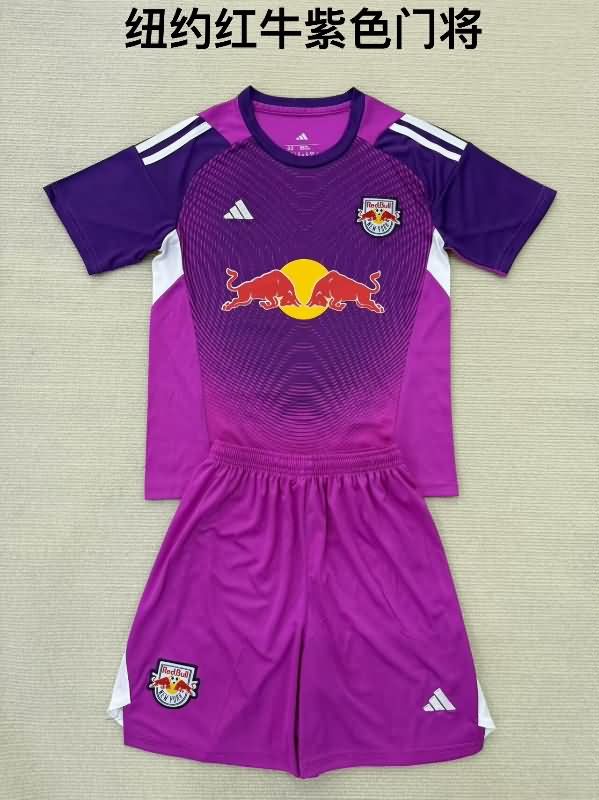 Kids RB New York 2025 Goalkeeper Purple Soccer Jersey And Shorts