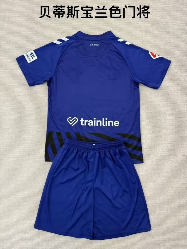 Kids Real Betis 25/26 Goalkeeper Dark Blue Soccer Jersey And Shorts