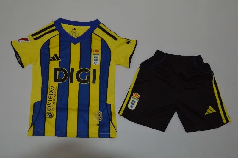 Kids Real Oviedo 25/26 Away Soccer Jersey And Shorts