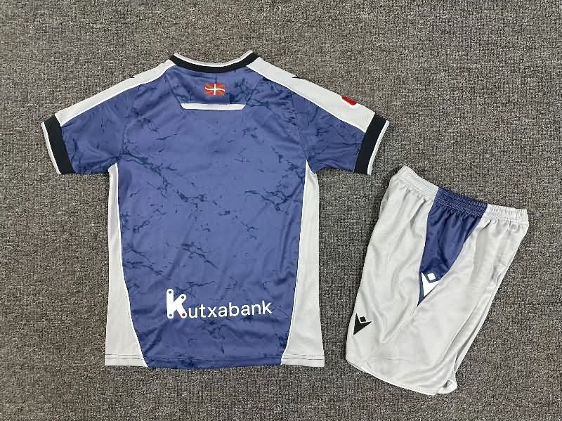 Kids Real Sociedad 25/26 Away Soccer Jersey And Shorts