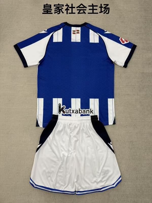 Kids Real Sociedad 25/26 Home Soccer Jersey And Shorts