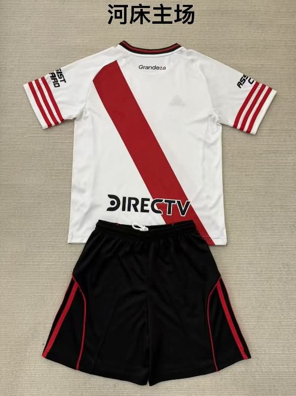 Kids River Plate 25/26 Home Soccer Jersey And Shorts