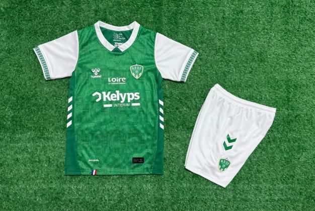 Kids Saint Etienne 25/26 Home Soccer Jersey And Shorts Kids Saint Etienne 25/26 Home Soccer Jersey And Shorts