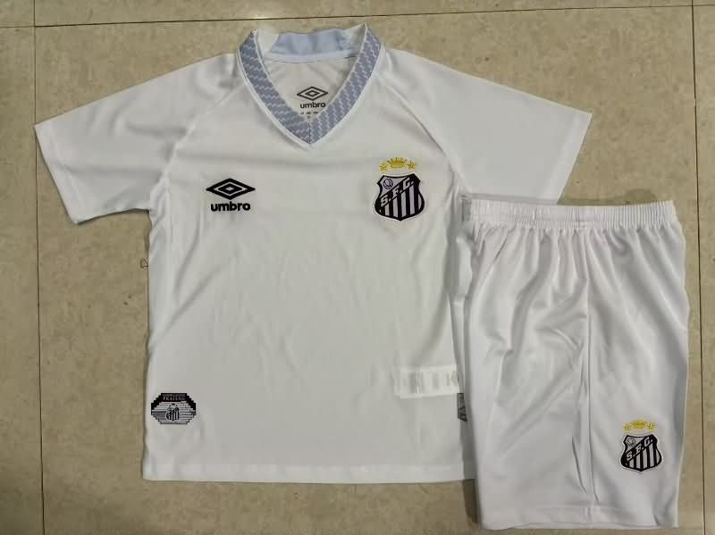 Kids Santos 2025 Home Soccer Jersey And Shorts