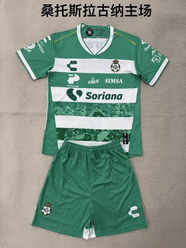 Kids Santos Laguna 25/26 Home Soccer Jersey And Shorts Kids Santos Laguna 25/26 Home Soccer Jersey And Shorts