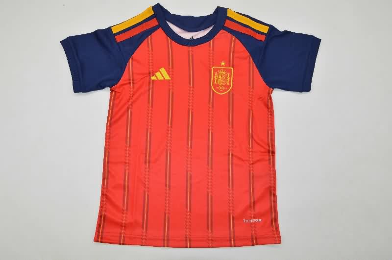Kids Spain 2026 Home Soccer Jersey And Shorts