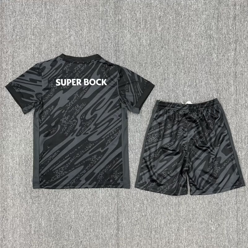 Kids Sporting Lisbon 25/26 Goalkeeper Black Soccer Jersey And Shorts