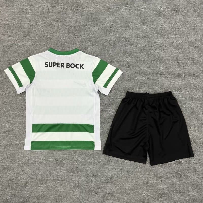 Kids Sporting Lisbon 25/26 Home Soccer Jersey And Shorts