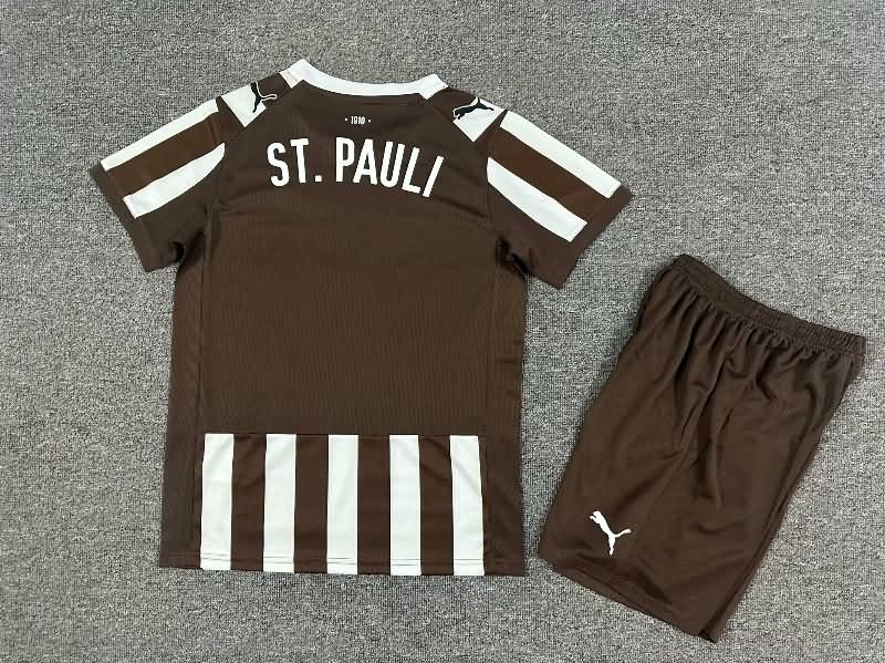 Kids St Pauli 25/26 Home Soccer Jersey And Shorts