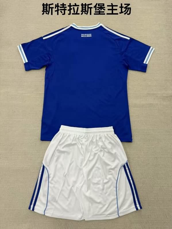 Kids Strasbourg 25/26 Home Soccer Jersey And Shorts