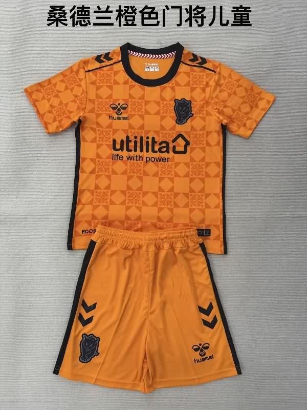 Kids Sunderland 25/26 Goalkeeper Orange Soccer Jersey And Shorts Kids Sunderland 25/26 Goalkeeper Orange Soccer Jersey And Shorts