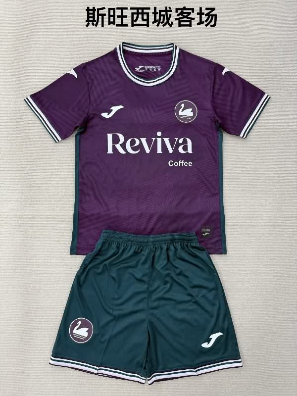 Kids Swansea 25/26 Away Soccer Jersey And Shorts Kids Swansea 25/26 Away Soccer Jersey And Shorts