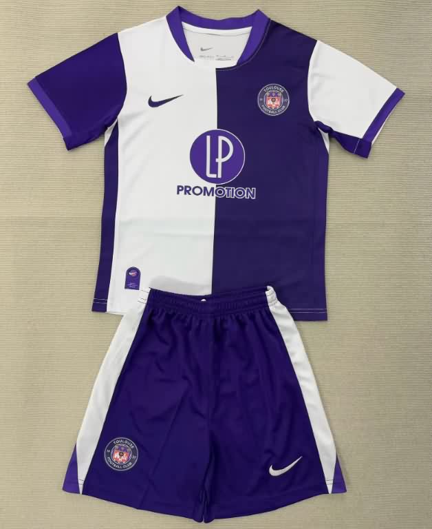 Kids Toulouse 25/26 Home Soccer Jersey And Shorts Kids Toulouse 25/26 Home Soccer Jersey And Shorts