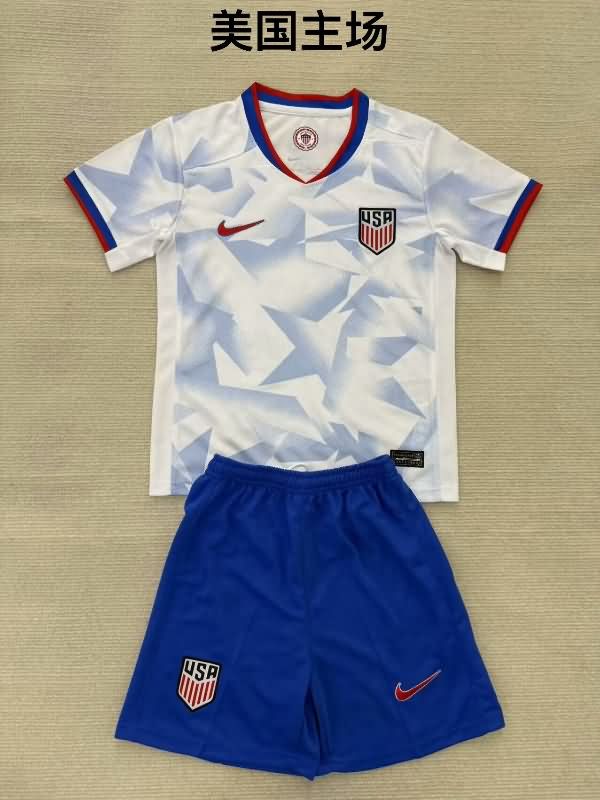 Kids USA 2025 Home Soccer Jersey And Shorts