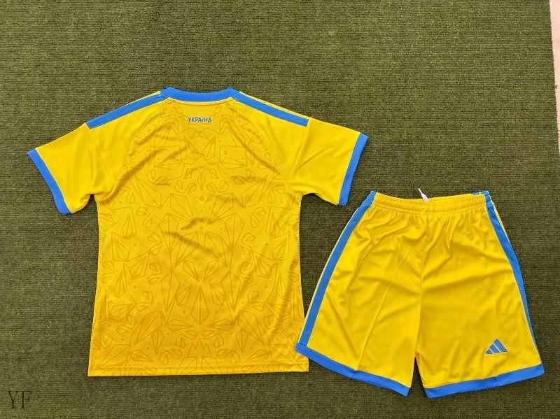 Kids Ukraine 2026 Home Soccer Jersey And Shorts