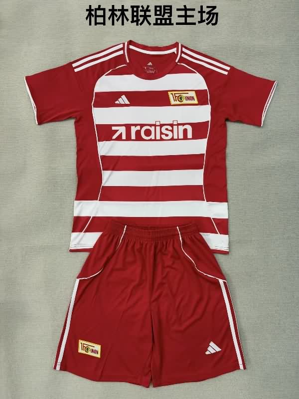 Kids Union Berlin 25/26 Home Soccer Jersey And Shorts Kids Union Berlin 25/26 Home Soccer Jersey And Shorts