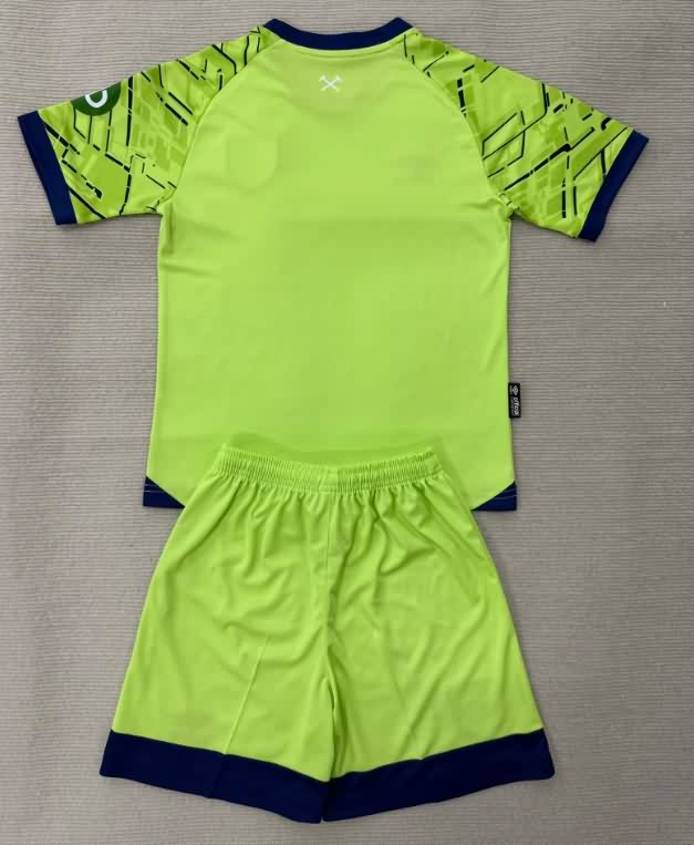 Kids West Ham 25/26 Goalkeeper Green Soccer Jersey And Shorts