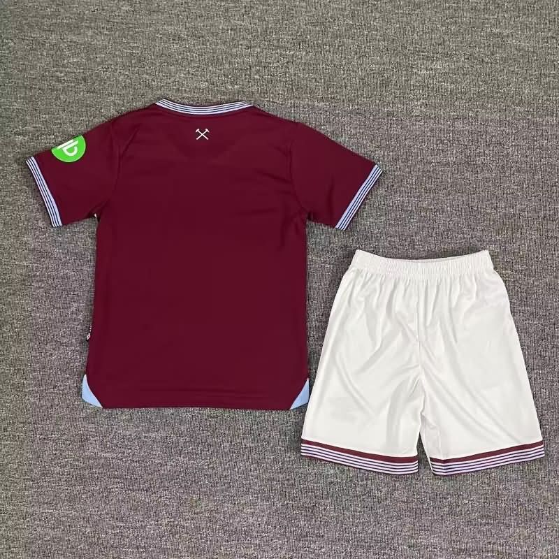 Kids West Ham 25/26 Home Soccer Jersey And Shorts