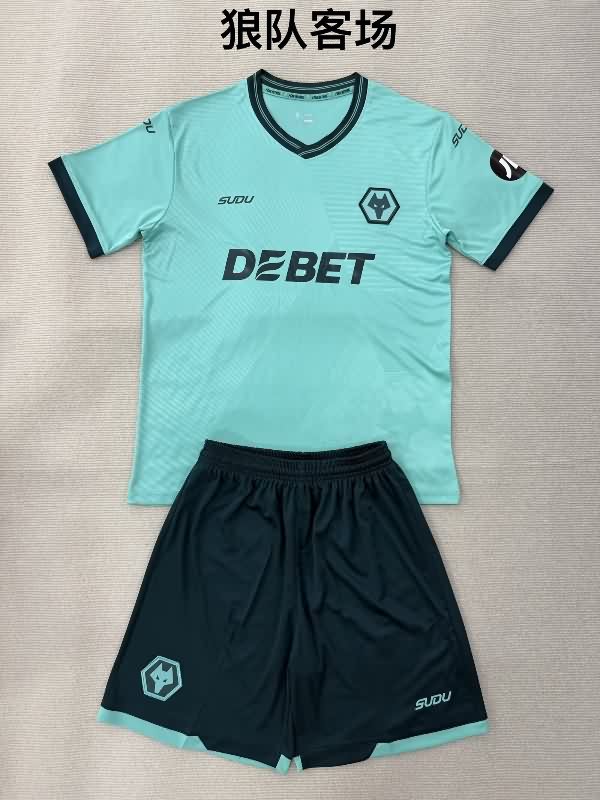 Kids Wolves 25/26 Away Soccer Jersey And Shorts Kids Wolves 25/26 Away Soccer Jersey And Shorts
