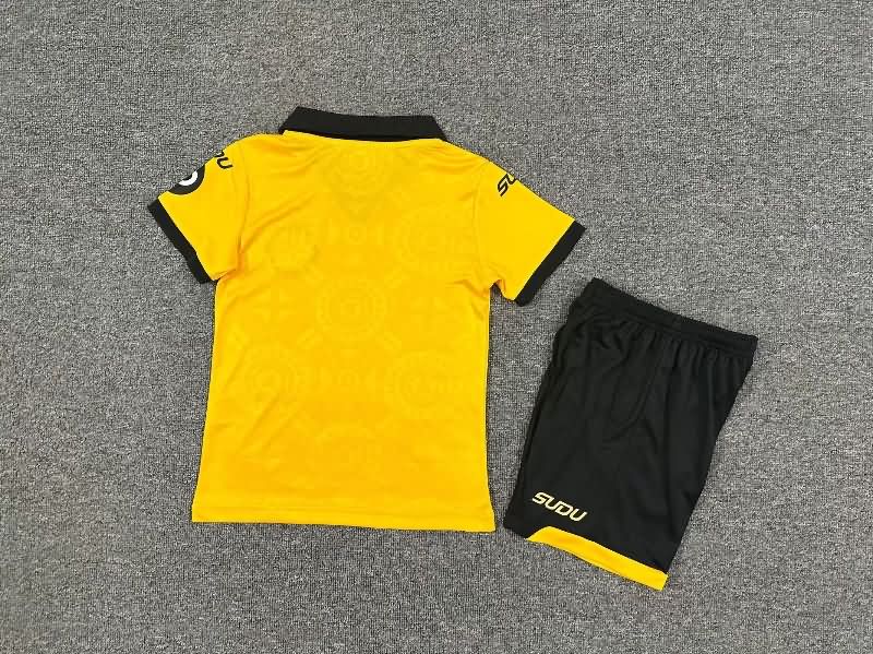 Kids Wolves 25/26 Home Soccer Jersey And Shorts