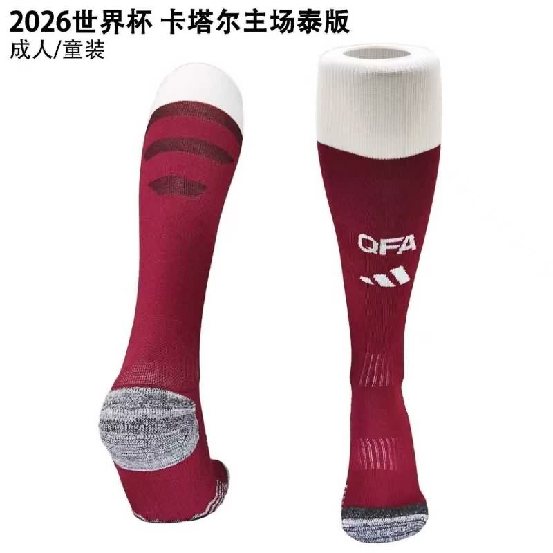 AAA Quality Qatar 2026 Home Soccer Socks AAA Quality Qatar 2026 Home Soccer Socks