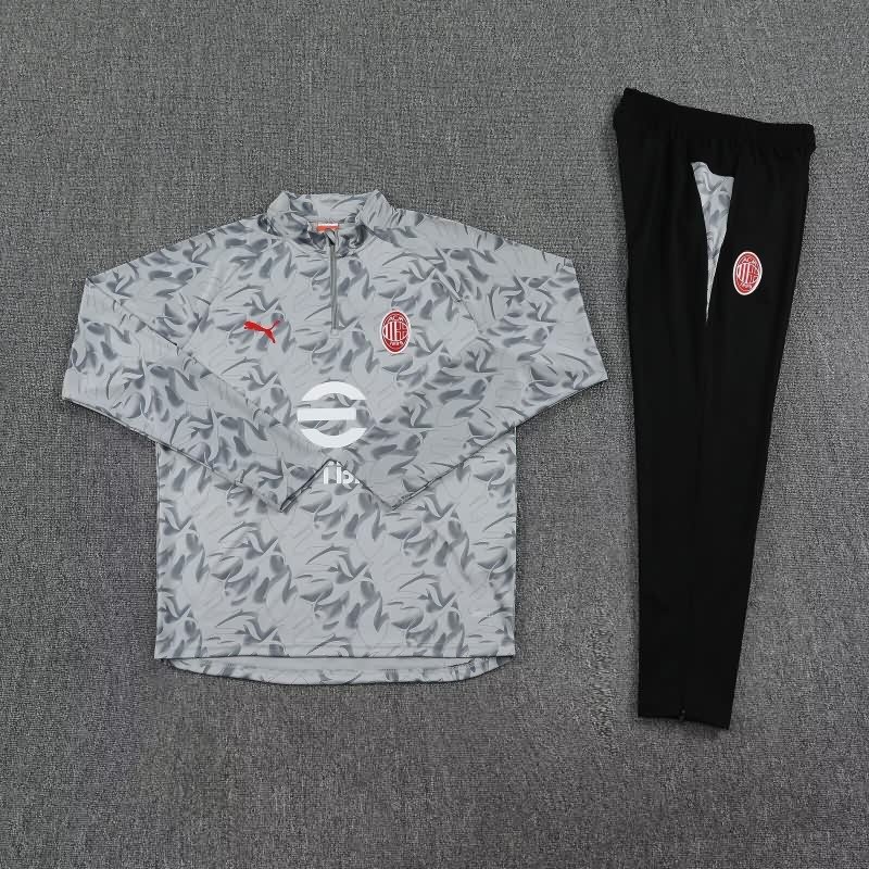 AAA Quality AC Milan 25/26 Grey Soccer Tracksuit AAA Quality AC Milan 25/26 Grey Soccer Tracksuit